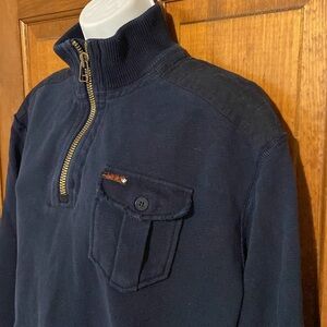 Polo by Ralph Lauren Navy Half-Zip Sweatshirt with Chest Pocket